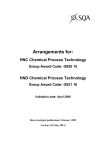 Arrangements for: HNC Chemical Process Technology Group