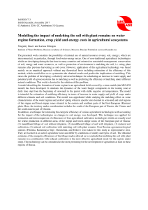 Modelling the impact of mulching the soil with plant remains on