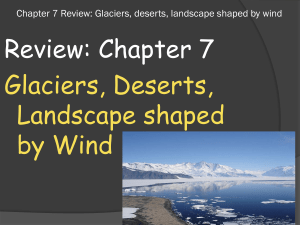 Chapter 7 Review: Glaciers, deserts, landscape shaped by wind