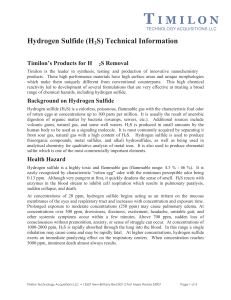 Hydrogen Sulfide (H2S) Technical Information