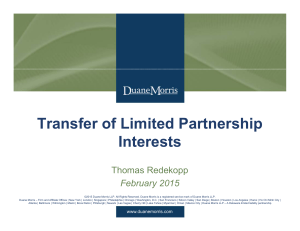 Transfer of Limited Partnership Interests