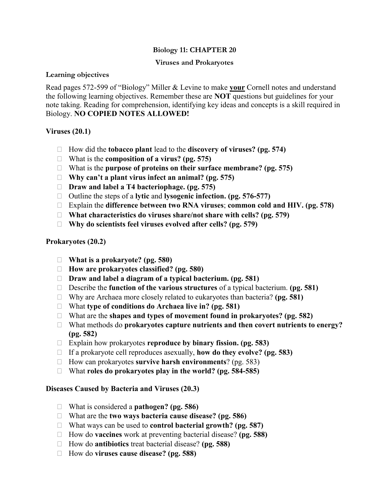 Chapter 20 Viruses And Prokaryotes Test