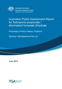 Australian Public Assessment Report for fluticasone propionate