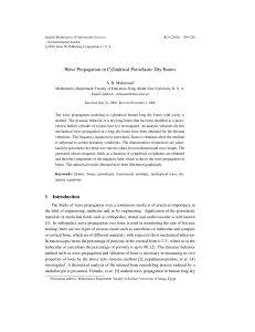 Wave Propagation in Cylindrical Poroelastic Dry Bones 1 Introduction