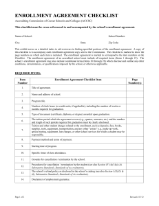 enrollment agreement checklist - Accrediting Commission of Career