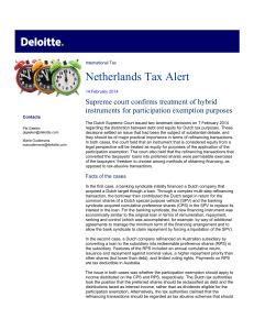 Netherlands Tax Alert