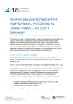 responsible investment for institutional investors in hedge funds