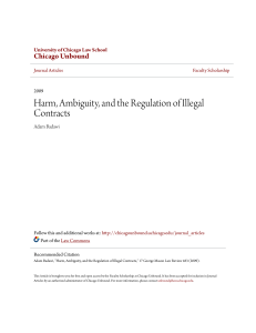 Harm, Ambiguity, and the Regulation of Illegal Contracts