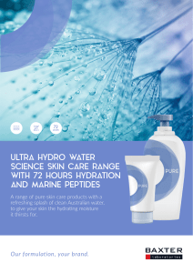 ultra hydro water science skin care range with 72 hours hydration