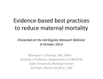 Evidence-based best practices to reduce maternal mortality