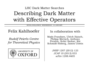 Describing Dark Matter with Effective Operators