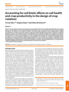 Accounting for soil biotic effects on soil health and crop productivity