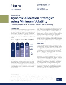 Dynamic Allocation Strategies using Minimum Volatility