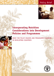 Incorporating Nutrition Considerations into Development