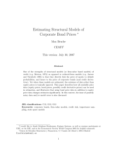 Estimating Structural Models of Corporate Bond Prices
