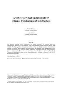 Are Directors Dealings Informative?