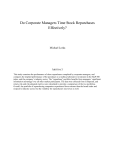 Do Corporate Managers Time Stock Repurchases Effectively?