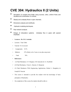 CVE 304: Hydraulics II (2 Units)