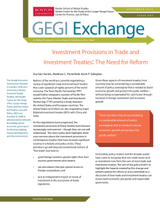 Investment Provisions in Trade and Investment