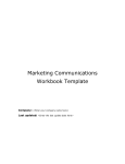 Marketing Communications Workbook Template
