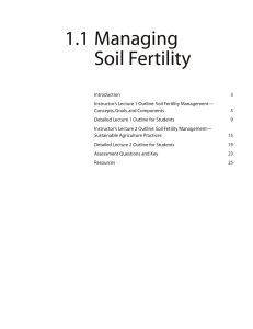 1.1 Managing Soil Fertility