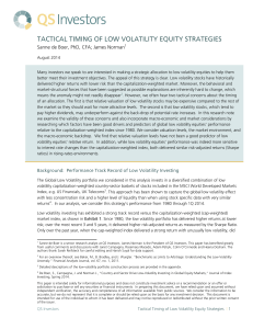 tactical timing of low volatility equity strategies