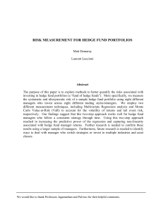 risk measurement for hedge fund portfolios