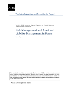 Risk Management and Asset and Liability Management in Banks