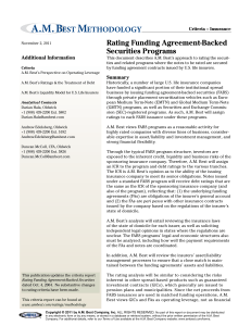 Rating Funding Agreement-Backed Securities Programs