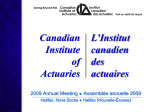 Canadian Institute of Actuaries L`Institut canadien des actuaires