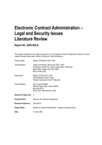 Electronic Contract Administration – Legal and Security Issues