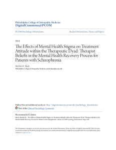 The Effects of Mental Health Stigma on Treatment Attitude within the
