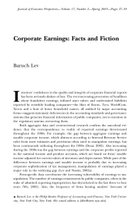 Corporate Earnings: Facts and Fiction