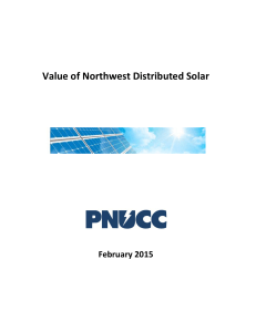 Value of Northwest Distributed Solar