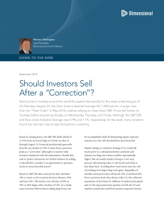 Should Investors Sell After a “Correction”?