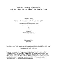 Intangible Capital and the “Market to Book Value”