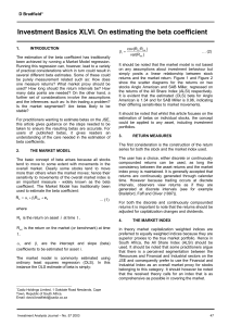 Investment Basics XLVI. On estimating the beta coefficient