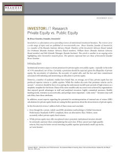 INVESTORLIT Research Private Equity vs. Public Equity
