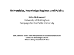 markets, expertise and the public university: a