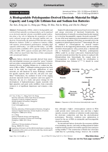 A Biodegradable Polydopamine‐Derived Electrode Material for High