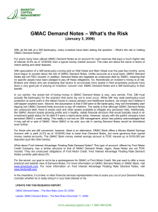 GMAC Demand Notes – What`s the Risk