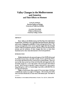 Valley Changes in the Mediterranean and America