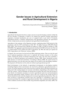 Gender Issues in Agricultural Extension and Rural