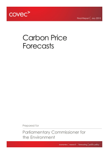 Carbon Price Forecasts - Parliamentary Commissioner for the