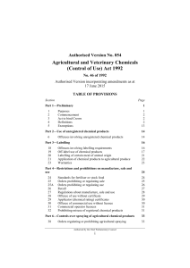 Agricultural and Veterinary Chemicals (Control of Use) Act 1992