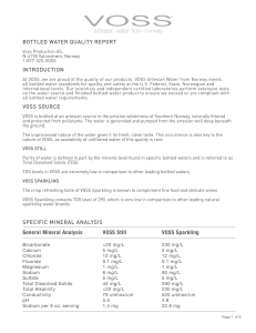 BOTTLED WATER QUALITY REPORT INTRODUCTION VOSS