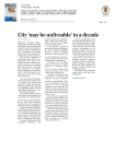 City `may be unliveable` in a decade