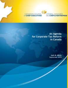 An Agenda for Corporate Tax Reform in Canada