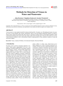 Methods for Detection of Viruses in Water and Wastewater