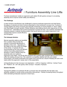 Furniture Assembly Line Lifts